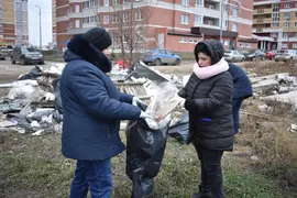 В минувшую пятницу прошел субботник в Елецком микрорайоне