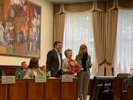 Сегодня на сессии городского Совета депутатов чествовали Бычкову Евдокию Ивановну