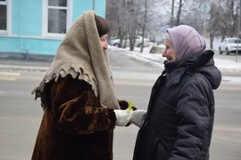 27 января у входа в городской парк Усмани проходила акция «Блокадный хлеб»