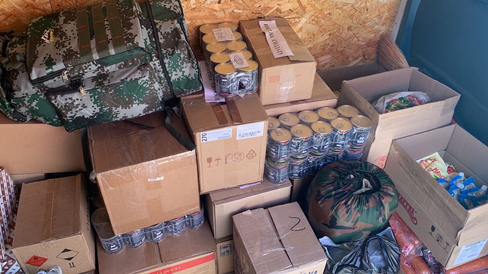 Из Хлевенского района доставили гуманитарную помощь мобилизованным в Коврове и Пакино